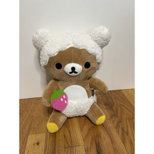 Rilakkuma Plush Bear with Strawberry Stuffed Animal 14"